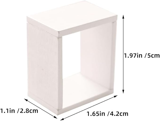 TOYANDONA 6pcs Dollhouse Miniature Storage Rack Floating Shelves Doll House Wall Rack Bookshelf Display Dollhouse Furniture Accessories White, 5.00X4.20X2.80CM, 7Z1025312FXTZ