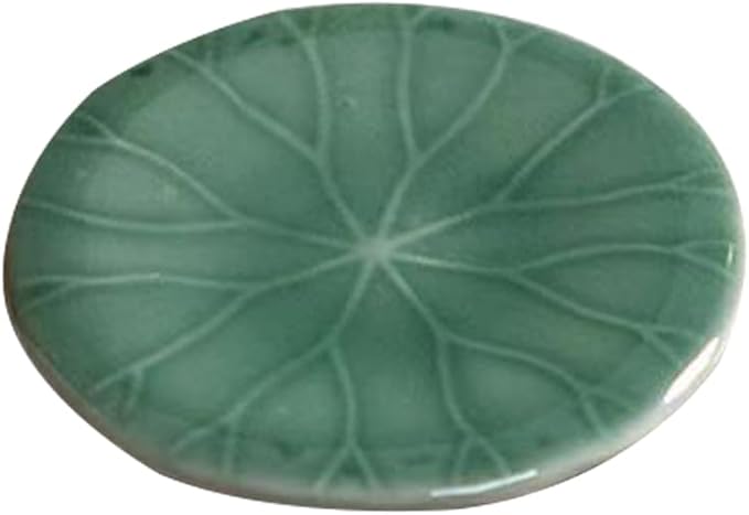 Small Jewelry Tray,Lotus Leaf Shape Decorative Ring Dish, Ceramic Green Porcelain Plate Dish Miniature Container for Jewelry Personal Items Incense Holders Trays Home Decoration Gifts