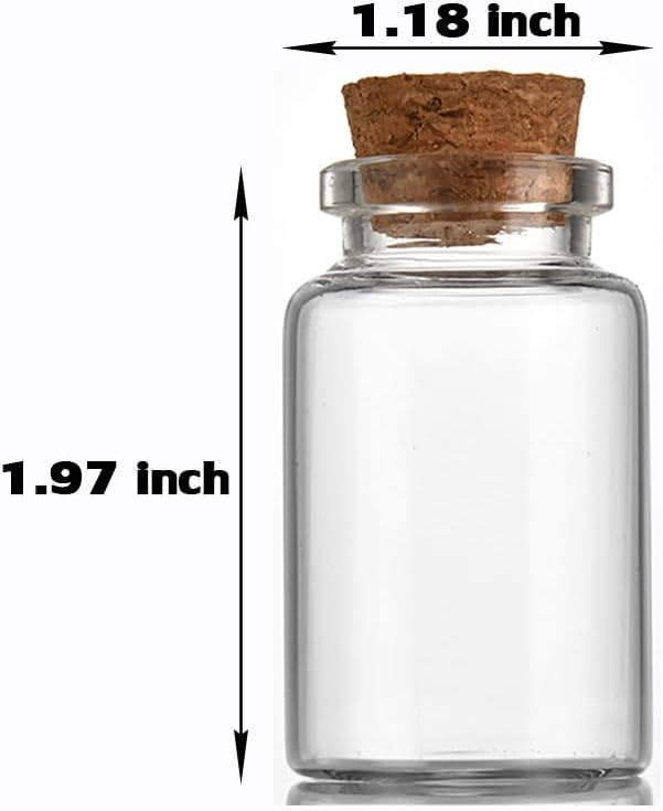 9 pcs 20ml Small Glass Bottles with Cork Stopper,Decorative Bottle,Vials Jars,Cute Storage Jar,Wishing Bottle 30x50mm(1.18x1.97inch)