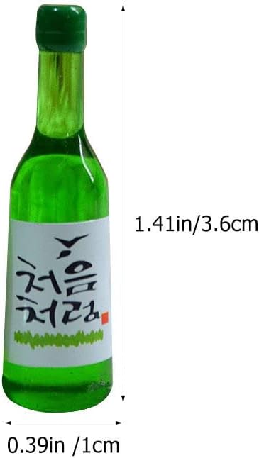 LUOZZY 40 Pcs Korean Soju Miniature Dollhouse Accessories - Mini Beer and Wine Bottles, Tiny Resin Drinks, Fake Bottle Models