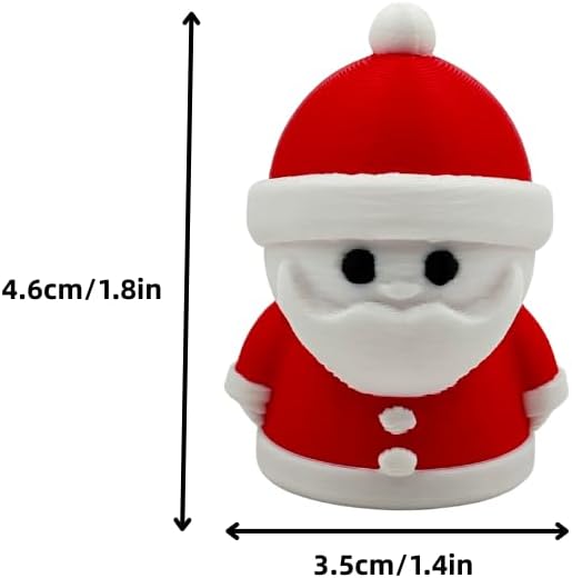 Santa Claus Figurine Miniature DIY Decor, 4.6cm Cute Plastic Christmas Ornament for Home Tabletop Xmas Tree Decorations, Gift for All