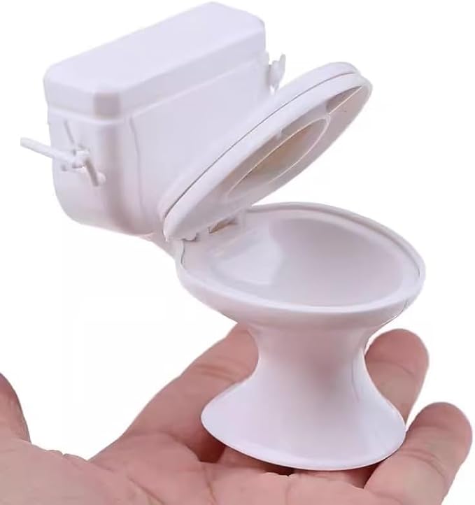 1:12 Scale Miniature Bathroom Toilet - Realistic Dollhouse Furniture for DIY Crafts, Dioramas and Architectural Models