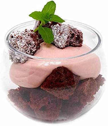 576 Count 3 oz. Sphere Mini Dessert Parfait Cup Professional-Grade Recyclable Transparent Durable Disposable Plastic Fishbowl for Parfait Desserts, Appetizers, and Parties CMJJ