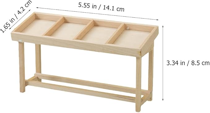 LUOZZY Miniature Wooden Shelf Food Display Miniature House Vegetable Fruit Shelf Figurine Mini Dollhouse Vegetable Rack Stall Model