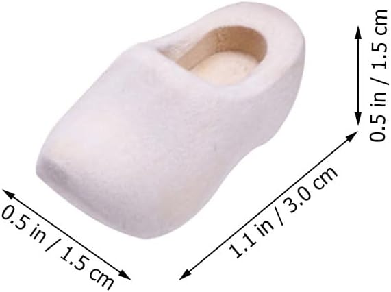 LUOZZY 2 Pairs Mini Wooden Shoes for DIY Crafts Miniature Wooden Shoes Blank Wooden Shoes Dollhouse Accessorie