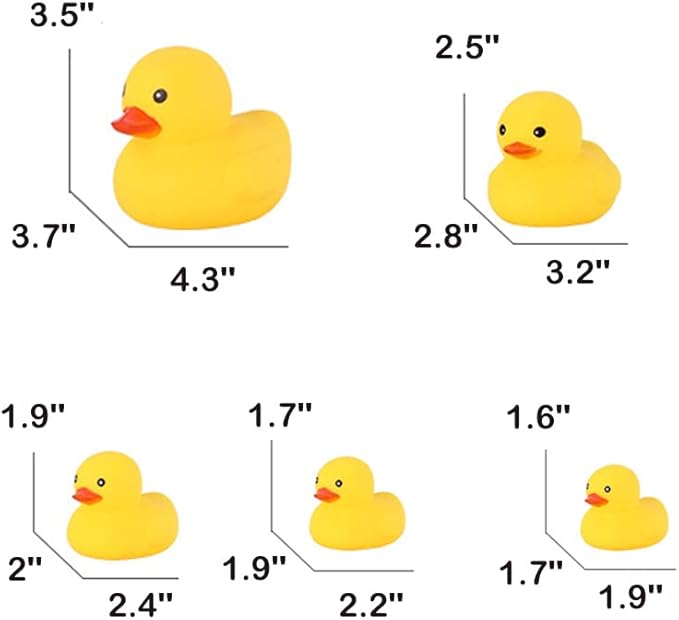 Bath Duck Toys 5 Pcs Rubber Duck Family Squeak Ducks Baby Shower Toy for Toddlers Boys Girls (Yellow Duck Family)