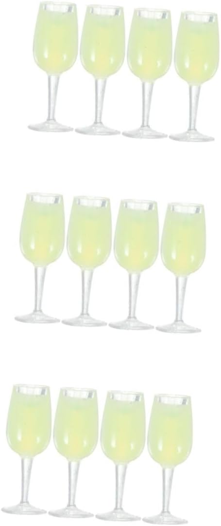 Housoutil 3sets Miniature Wine Glasses Mini Dollhouse Accessories Mini Cups Realistic Miniature Goblet Cups 4pcs*3
