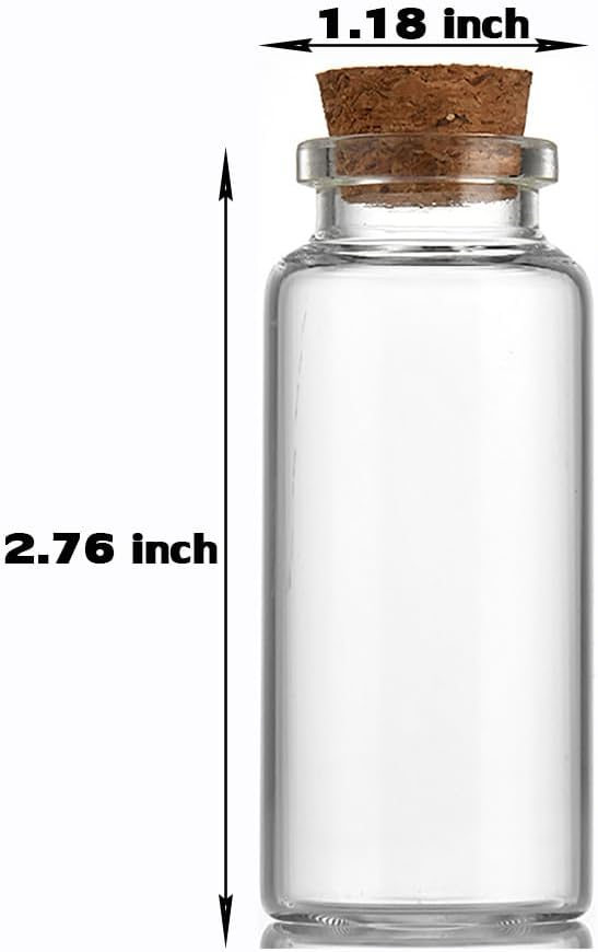 9 pcs 30ml Small Glass Bottles with Cork Stopper,Spell Jars,Decorative Bottle,Vials Jars,Wishing Bottle Potion Bottles 30x70mm(1.18x2.76inch)