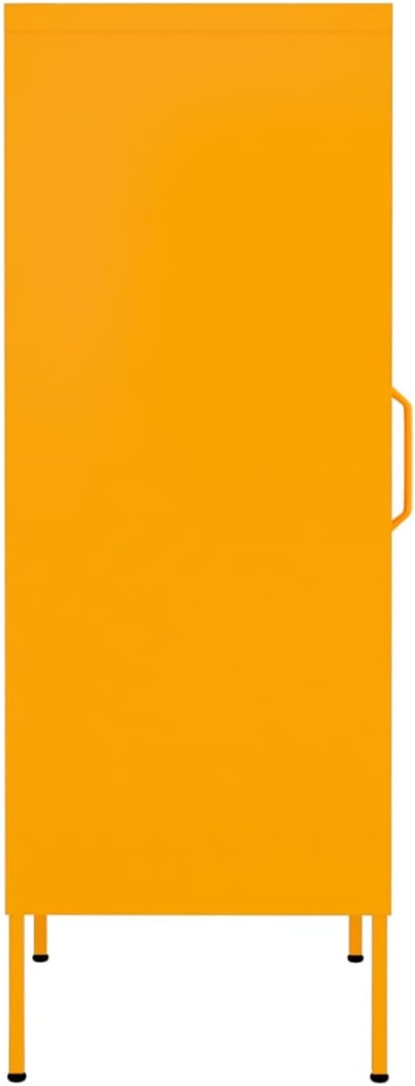 Steel Storage Cabinet, Mustard Yellow Medium Size with Adjustable Shelves, Durable Metal for Living Room or Bedroom Organization