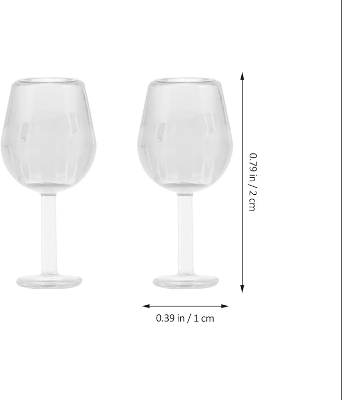 LOGOFUN 30 Pcs Mini Wine Glasses Dollhouse 1:12 Miniature Red Wine Glasses Tiny Goblet Cups Mini Beer Cups for Dollhouse Food Kitchen Bar Accessories