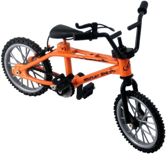 1/18 Scale Mini Diecast Mountain Bike, Finger Bicycle Model, Desktop Decor Art Craft (Orange)