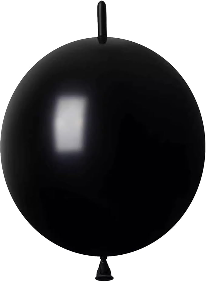 IN-JOOYAA 6 Inch Black Latex Link Balloon 50 Pcs Quick Link Balloons for Party Decoration