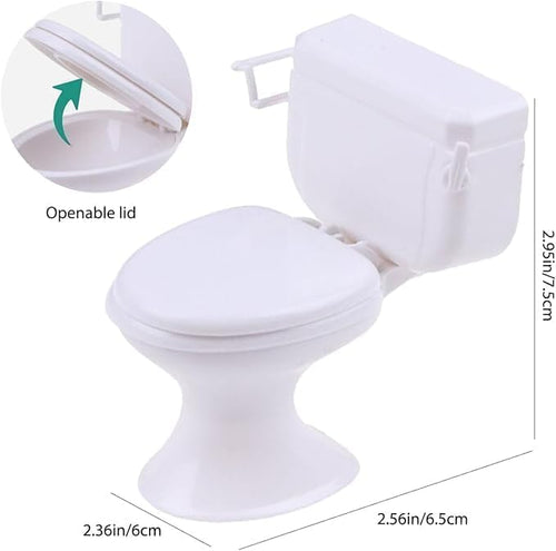 1:12 Scale Miniature Bathroom Toilet - Realistic Dollhouse Furniture for DIY Crafts, Dioramas and Architectural Models