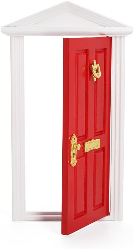 Odoria 1/12 Miniature Door Dollhouse Furniture Accessories, Red