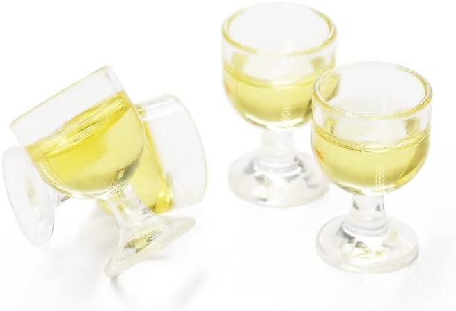 Odoria 1/12 Miniature Wine Glasses 4Pcs Dollhouse Decoration Accessories, White Wine