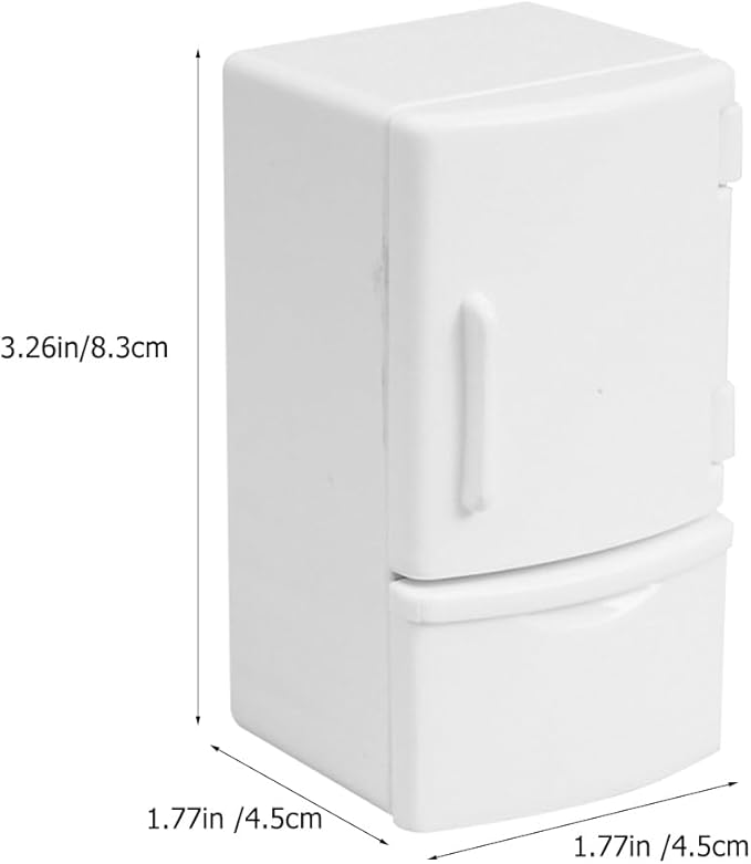 Vaguelly 1:12 Dollhouse Furniture Refrigerator Dollhouse Freezer Furniture Refrigerator Miniature Playhouse Decoration
