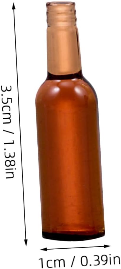 OFFIGAM 24pcs Miniature Wine Bottles for Doll House Decor Realistic Resin Beer Bottles