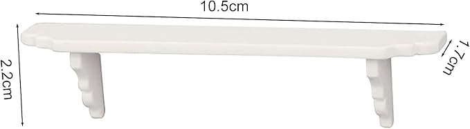 2Pcs White 1:12 Scale Miniature Dollhouse Wall Shelf, Modern Storage Wall Shelf for Kitchen Scene, Dollhouse Decor Accessories