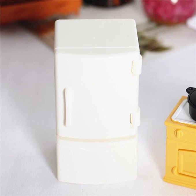 predolo Dollhouse Kitchen Furniture Set, 1:12 Mini Dollhouse Accessories, Miniature Furniture, Realistic Kitchen Fridge and Sets, Refrigerator