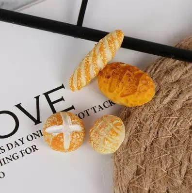 4Pcs 1/12 Miniature Bread Dollhouse Decoration Accessories Resin Mix Bakery Bread Mini House Food Decoration Accessories