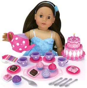 Sophia's 64 Piece Ultimate Dessert Tea Party Set for 18'' Dolls, Pink and Purple