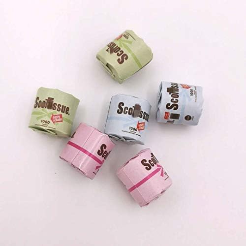 SXFSE Dollhouse Decoration Accessories, 1:12 Dollhouse Miniature Scene Model 6 PCS Paper Towels Set (6 PCS, 12 x 11 mm)