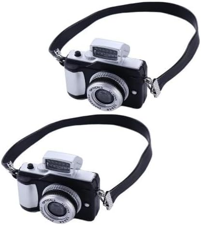 2Pcs 1:4 Scale Mini Camera Prop Ornament Vintage Camera Model, Miniature Digital Camera Mini Decoration Accessories Photography Props Ornament