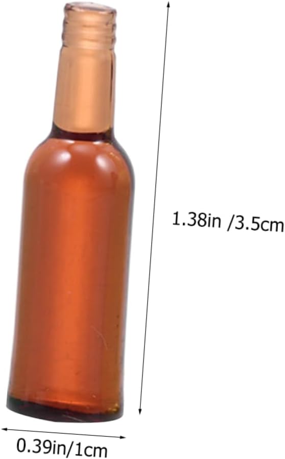 FUNNETOYU 12pcs Mini Beer Bottles Dollhouse Miniatures Wine Bottle Toys for Kitchen Scene Decor