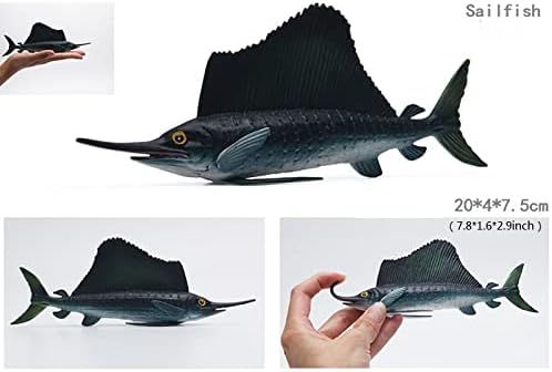 SmilerSmile Solid Sea Animals Educational Toys,Simulation Ocean Shark Sea Creature Toy for Toddlers Kids (Sailfish)