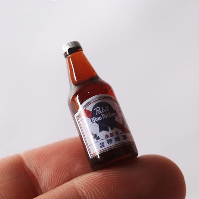 SXFSE Dollhouse Decoration Accessories, 1:12 Dollhouse Simulation 9 Pcs Mini Simulation Beer Bottle Wine Bottle Miniature Food Toy Mold