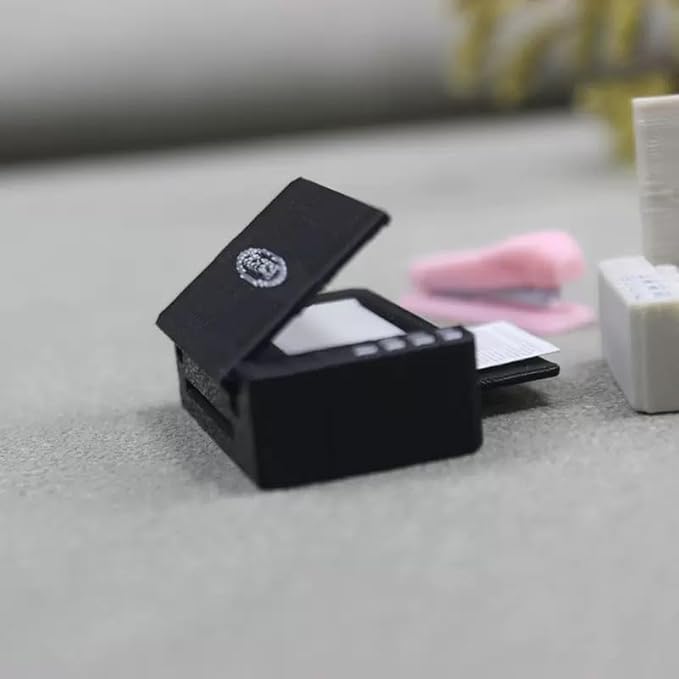 1:12 Mini Dollhouse Accessories Office Supplies Set,Which Including 2 Print Models Miniaure Scene Model for Dollhouse Decor and Dollhouse Furniture.(2 Colors)