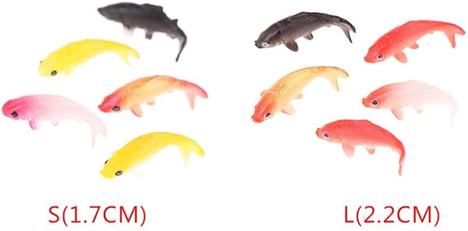 X Hot Popcorn 40Pcs Mini Koi Fish Mini Goldfish Figurines Miniature Koi Fish Tiny Goldfish Fairy Garden Supplies