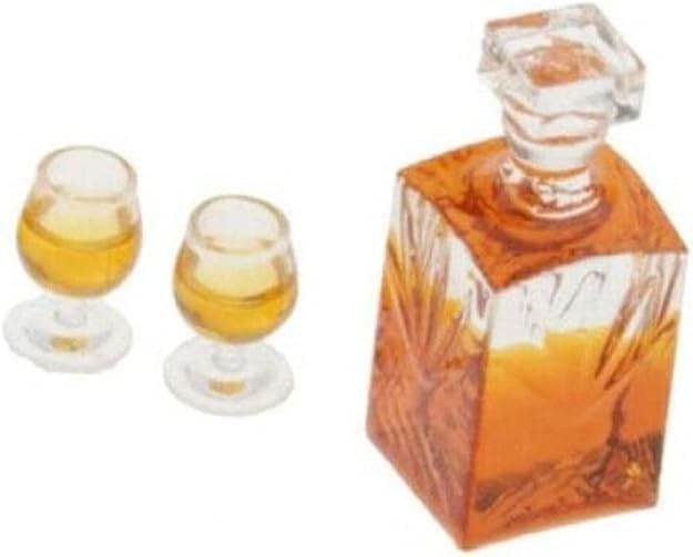 6-Piece 1:12 Scale Dollhouse Miniature Wine and Whiskey Bottle Set, Miniature Accessories Whiskey Wine Bottle Bar Model Convenient and Nice Decorations, Dollhouse Accessories