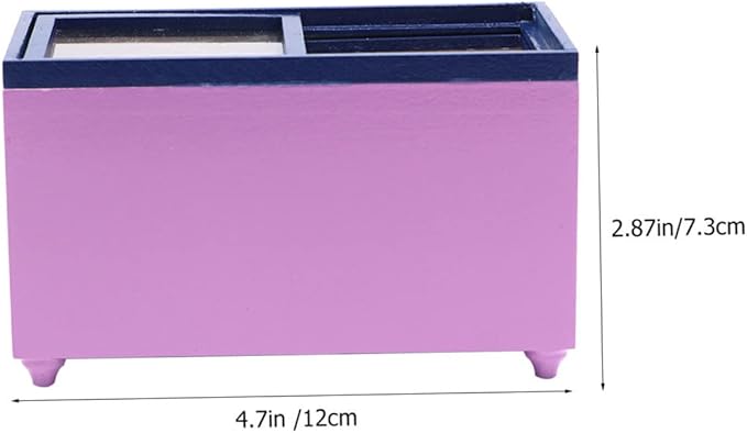 LIOOBO 1:12 Scale Miniature Dollhouse Furniture Boys and Girls Simulation Freezer Mini Fridge Toy Wooden Construction