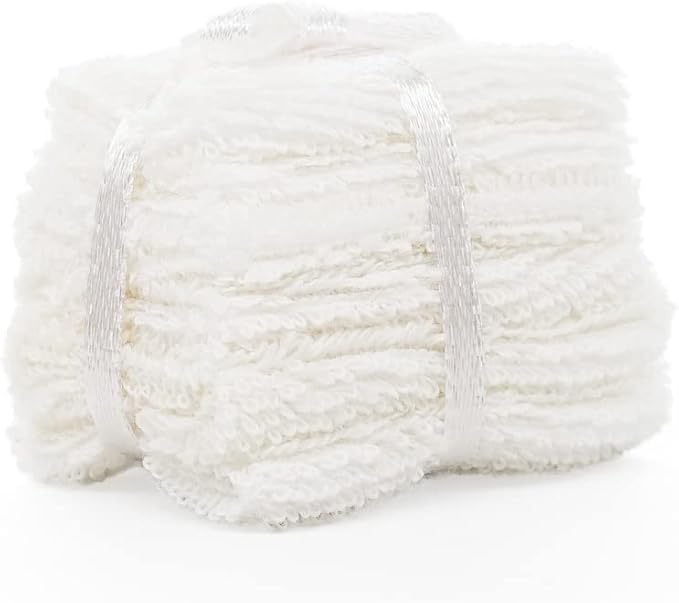 Odoria 1/12 Miniature Bathroom Towels Dollhouse Decoration Accessories, White