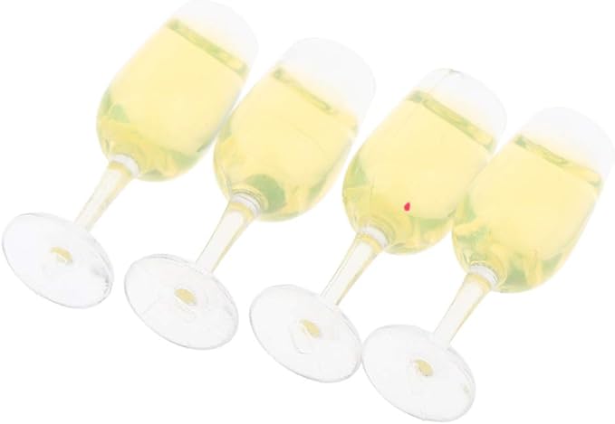Baosity 1:12 Scale 4pcs Wine Glasses Dolls House Miniature Dining Table Accessories