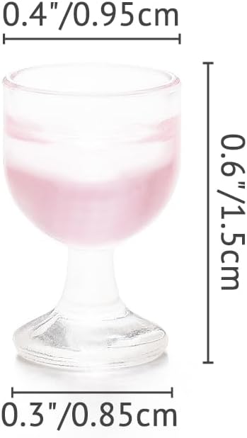 Odoria 1/12 Miniature Wine Glasses 4Pcs Dollhouse Decoration Accessories, Rose Wine