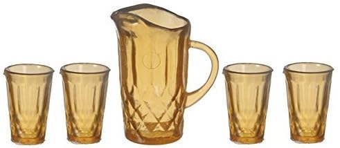 Melody Jane Dollhouse Dark Amber Jug & Glasses Set Chrysnbon Miniature 1:12