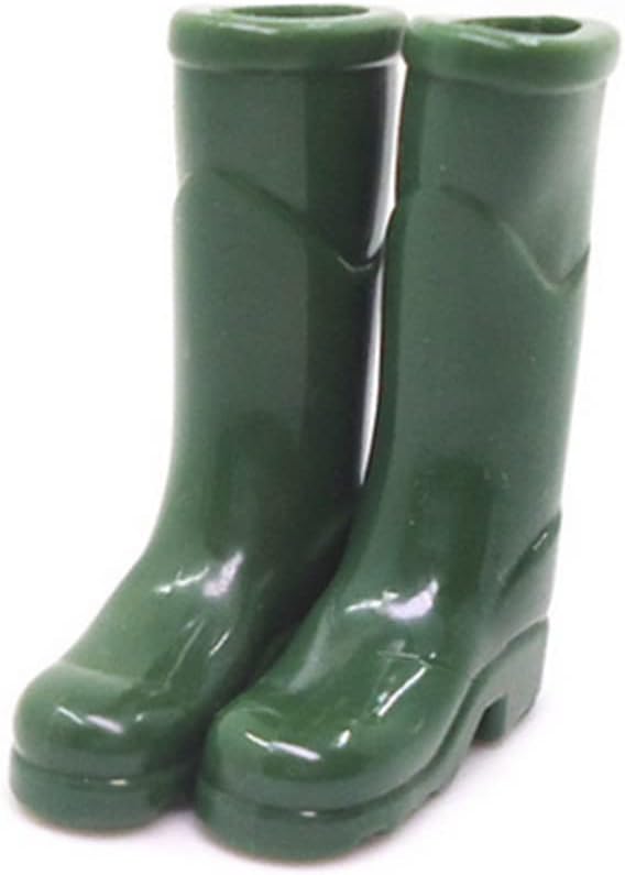 Dollhouse Rain Boots Miniature 1:12 Scale Color DIY Mini Rain Shoes Plastic Rainboot Decoration for Doll Dollhouse Accessories, Green| Boots