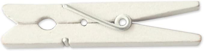 LWR CRAFTS Wooden Small Clothespins 1-7/8" 4.8cm 50 Pieces Per Pack (White)