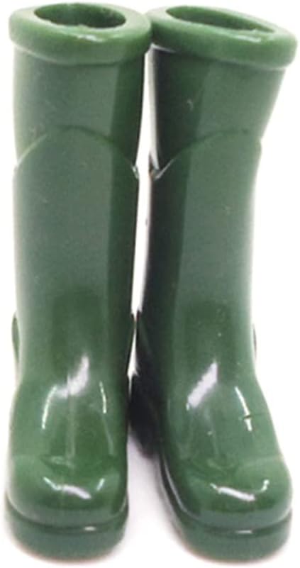 Christmas Decorations, Dollhouse Rain Boots Miniature 1:12 Scale Color DIY Mini Rain Shoes Plastic Rainboot Decoration for Doll Dollhouse Accessories, Green