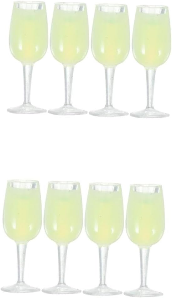 Housoutil 2sets Dollhouse Flutes Doll House Accessories Mini Wine Glasses Dollhouse Accessories Miniature Goblet Cups Bottles Mini Cups Prop Miniature Cups Mini Cups Model Resin 4pcs*2