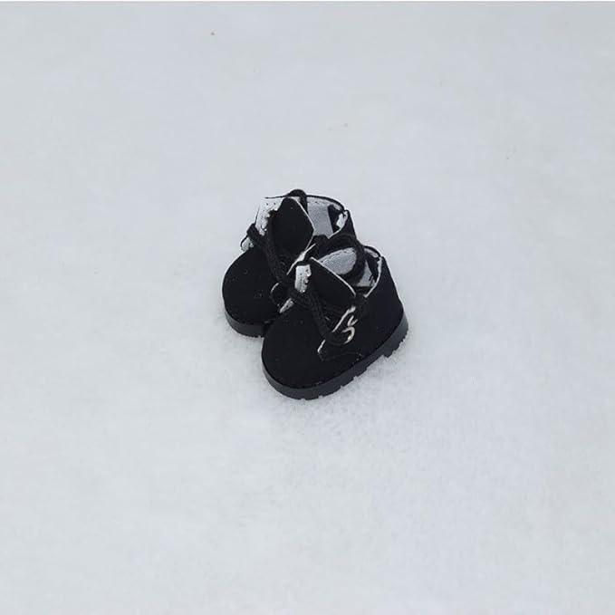 Compatible with Labubu Doll Shoes for 17cm Doll,Shoes Used for Labubu Accessories(GB-Black)
