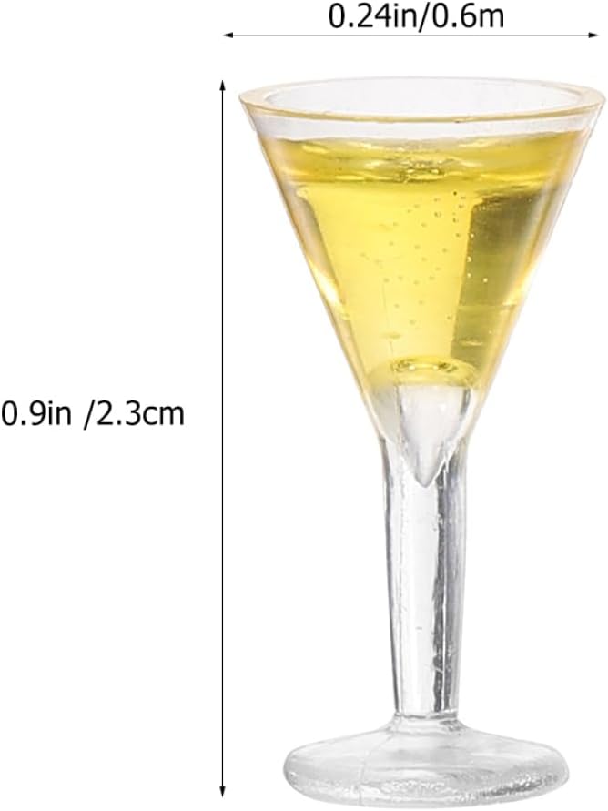 Toyvian 12pcs Miniature Cocktail Dollhouse Accessories Realistic Mini Wine Glasses for Dollhouse Decor Crafts for Boys and Girls Vibrant Colors for Miniature Displays