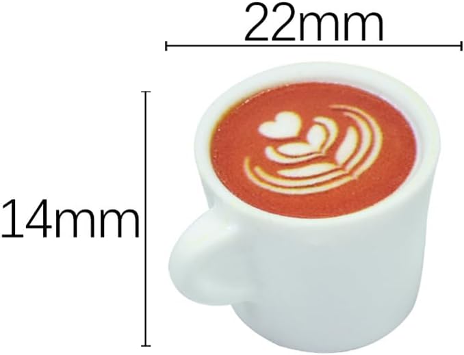 24 Pcs Miniature Dollhouse Food Set Small Resin Coffee Mugs Plates Mini Cake Desserts Tiny Doll House Coffee Cups Dollhouse Kitchen Decorations for Adults Teenagers
