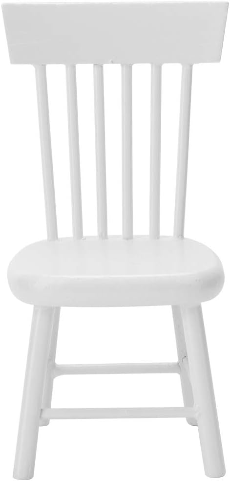 1PCS Doll Chair, Dollhouse Chairs, Miniature Chair, Portable 1:12 Doll House Furnitu, for Wedding, Dollhouse Dinning Room Home Decor Photography Props, 3.3x1.8x1.6 inch, White