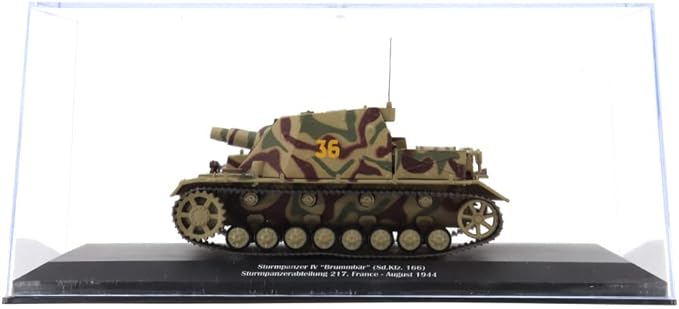 Motor city classics 1:43 Scale Military Diecast Collectible | Sturmpanzer IV Brummbar (Sd. kfz. 166) - Sturmpanzerabteilung 217, France - August 1944 | Militaria Diecast Model 23198-44