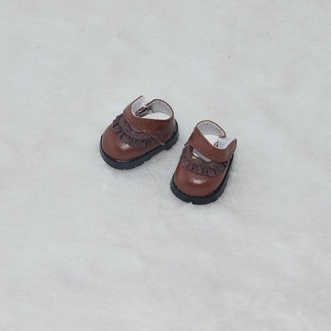 Compatible with Labubu Doll Shoes for 17cm Doll,Shoes Used for Labubu Accessories(HB-Brown)
