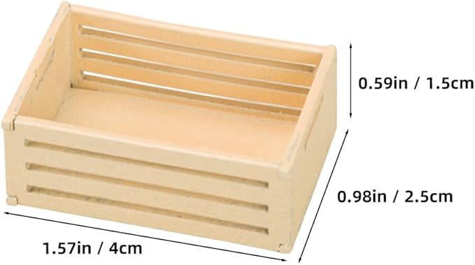 Totority Mini Storage Baskets 6pcs for Dollhouse and Supermarket Shelf, Durable Wooden Miniature Organizers for Warehouse Scene, Space-Saving Design, Perfect for Collectors and Hobbyists