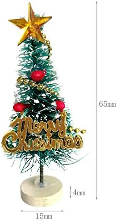 SXFSE Dollhouse Decoration Accessories, 1:12/1:6 Toy House Miniature Scene Model Mini Christmas Tree for DIY Fairy Garden Dollhouse Decoration Pretend Toys (Green)